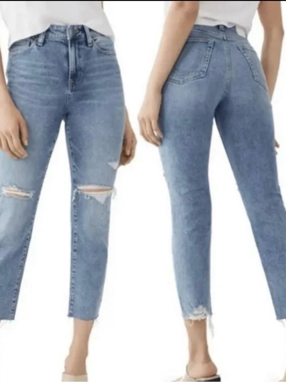 True Religion Light Wash Light Blue  Straight-Leg Jeans distressed Sz 31 NEW